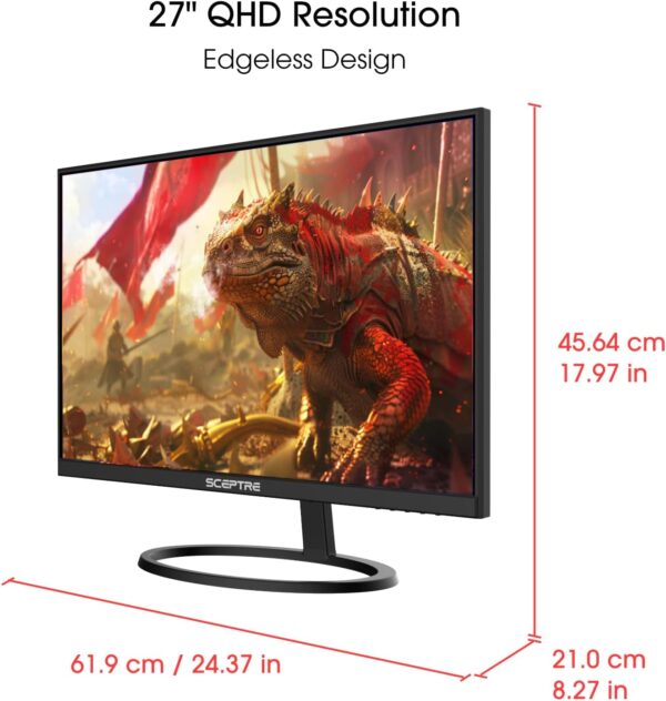 Sceptre IPS 27 Inch 2K 2560 x 1440p QHD 75Hz DisplayPort HDMI 99% sRGB - Image 2