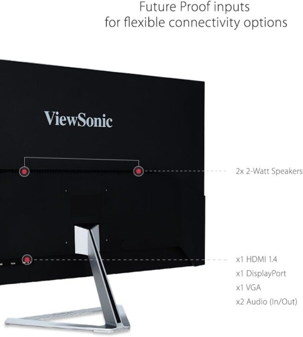 ViewSonic VX3276-MHD 32 Inch 1080p Widescreen IPS Monitor with Ultra-Thin Bezels, Screen Split Capability HDMI and DisplayPort - Image 4