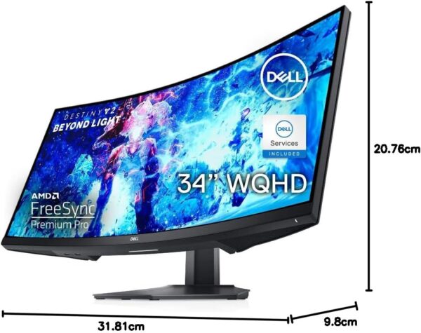Dell S3422DWG Curved Gaming Monitor 34 Inch 1800R Curved Screen 144Hz - Image 2