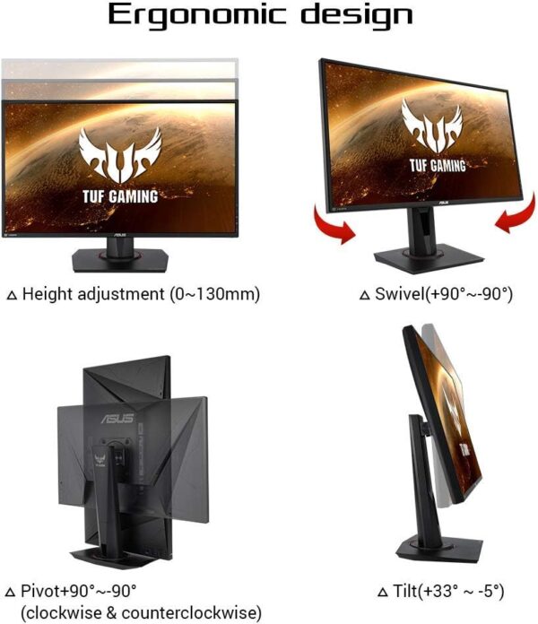 ASUS TUF 280Hz Gaming VG279QM 27” HDR Monitor, 1080P G-Sync HDR400 - Image 5