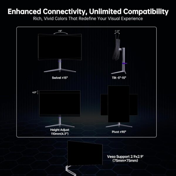 KTC 27-inch OLED Gaming Monitor | QHD 2560x1440P | 240Hz HDR400 - Image 7