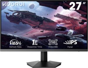 KOORUI Monitor, 27" Gaming Monitor, 165Hz, IPS, FHD 1920 x 1080