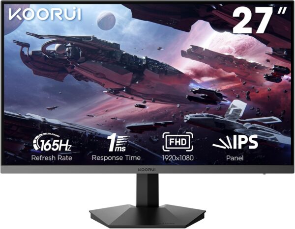 KOORUI Monitor, 27" Gaming Monitor, 165Hz, IPS, FHD 1920 x 1080