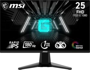 MSI G255F 24.5" 180Hz 1ms Fast IPS FHD Gaming Monitor