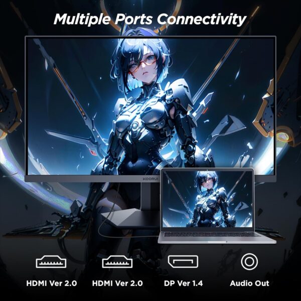 KOORUI Monitor, 27" Gaming Monitor, 165Hz, IPS, FHD 1920 x 1080 - Image 2