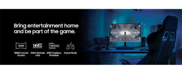 SAMSUNG 24-Inch CRG5 144Hz Curved Gaming Monitor (LC24RG50FQNXZA) - Image 6