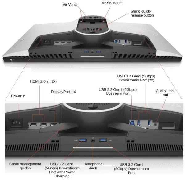 Alienware (AW2721D), 27", gaming monitor, 2560x1440, Fast IPS, G-Sync Ultimate - Image 2